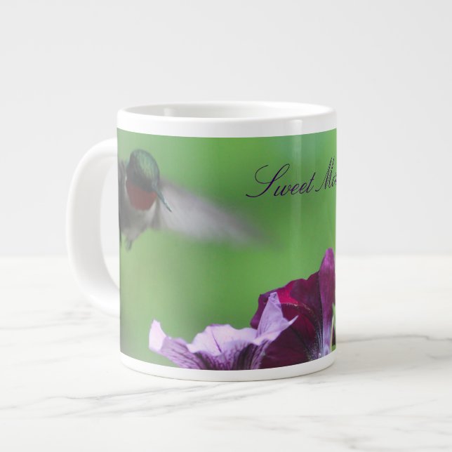Hummingbird Blommigt Designer Jumbo Mugg (Framsida vänster)