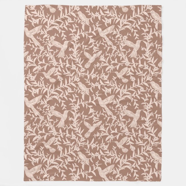 Hummingbird Blommigt Fleece Blanket (Framsidan)