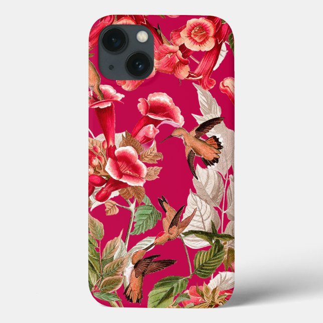 Hummingbird Blommigt iPhone 6 Tuff Extreme Fodral (Baksida)