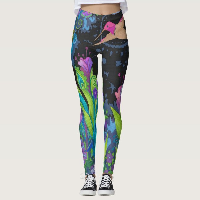 Hummingbird Bloom Leggings (Framsida)