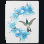 Hummingbird Blue Lily Flower iPad Smart Cover iPad Skydd<br><div class="desc">Underbart kollage av vintage botaniska bror av tropiskt blått och teal Hummingbird    andturocise blue Asiatic Lily Flowers,  digitalmålning från fotografi,     finns på denna Blommigt av Hummingbird iPad Smart Cover.  Vintage bild är offentlig egendom på grund av upphovsrätt som upphört att gälla.  Fotografi är av mig.</div>