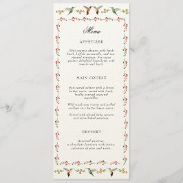 Hummingbird Bröllop Menu Meny