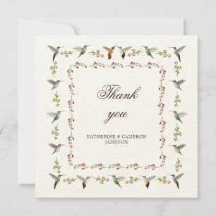 Hummingbird Bröllop Tack Kort