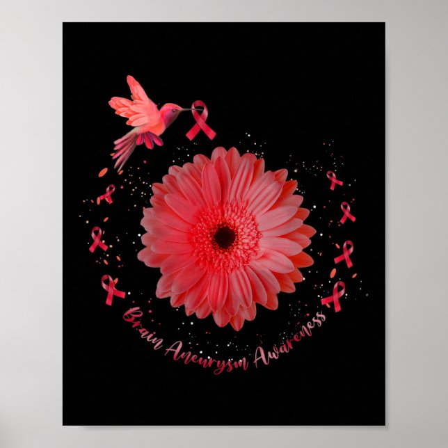 Hummingbird Burgundy Solros Brain Aneurysm Awar Poster (Framsidan)