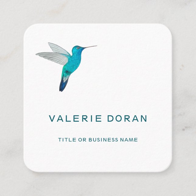 Hummingbird  Business Card Fyrkantigt Visitkort (Framsida)