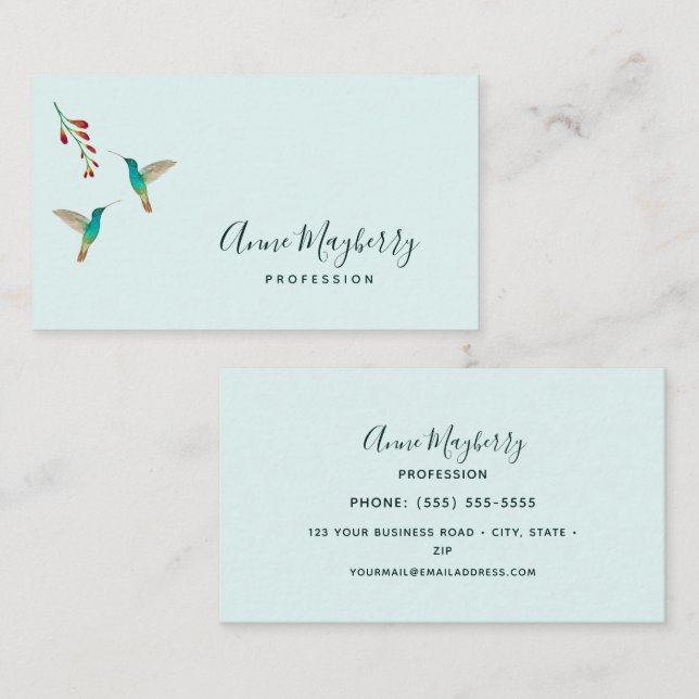 Hummingbird Business Card Visitkort (Fram/baksida)