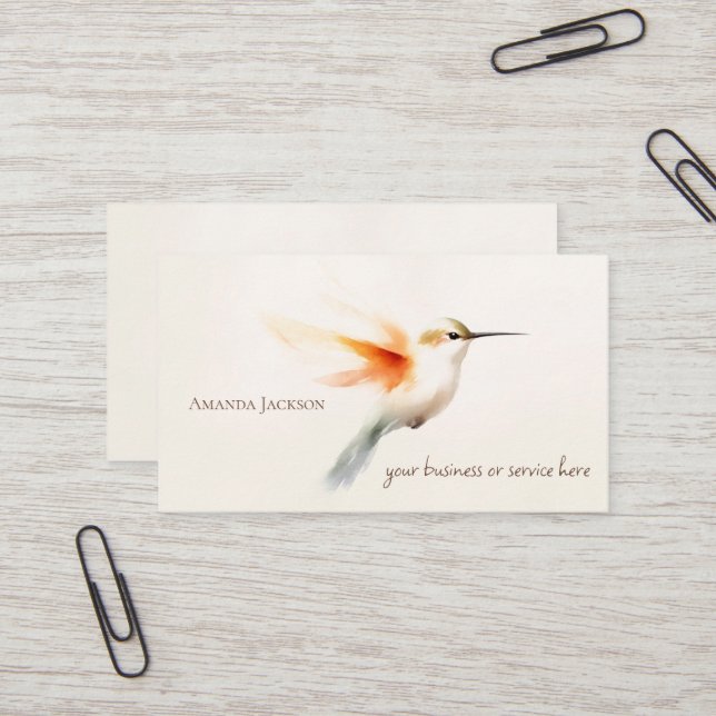 Hummingbird Business Cards Personalized Visitkort (Fram/Back In Situ)