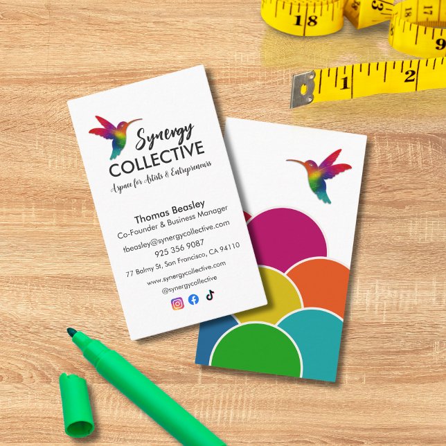 Hummingbird Business Logotyp White Visitkort (Skapare uppladdad)