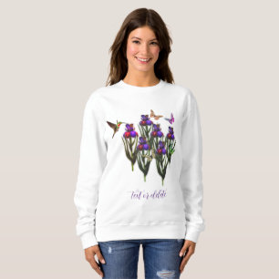 Hummingbird Butterflies Iris Flowers Personlig T Shirt