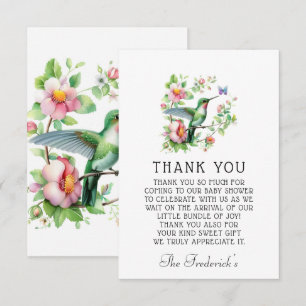 Hummingbird Butterfly Girl Baby Shower Tack Kort