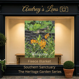 Hummingbird & Butterfly Weed Floral  Fleecefilt