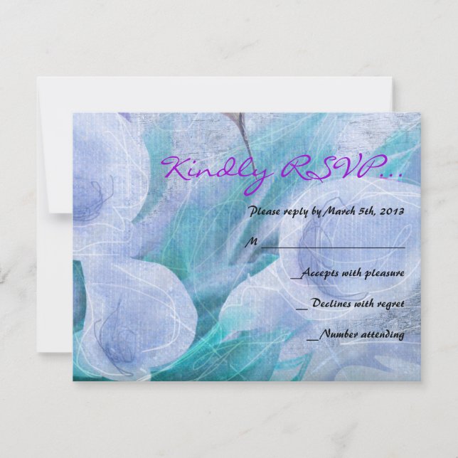 HUMMINGBIRD & CALLA LILY Bat mitzvah svarskort OSA Kort (Framsida)