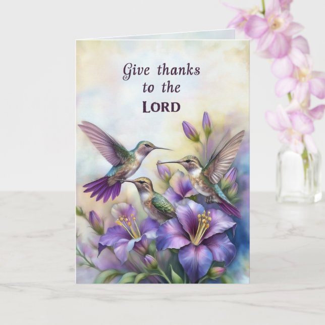 Hummingbird Christian Greeting Card Kort (Orkide)