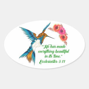 Hummingbird-citat Ovalt Klistermärke