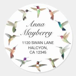 Hummingbird Classic Round Sticker Runt Klistermärke