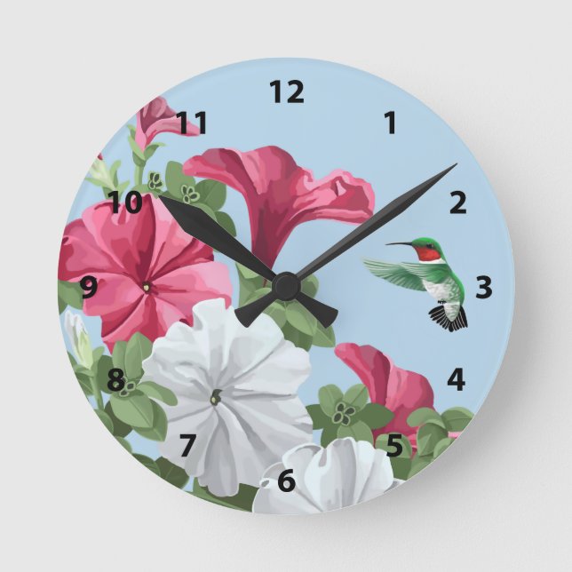 Hummingbird Clocks Rund Klocka (Framsida)