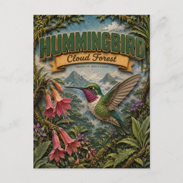 Hummingbird Cloud Forest POPCUT Vykort (Framsida)