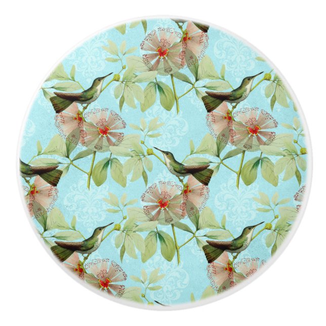 Hummingbird Colibri Grönt Löv Vår Knopp (Framsidan)