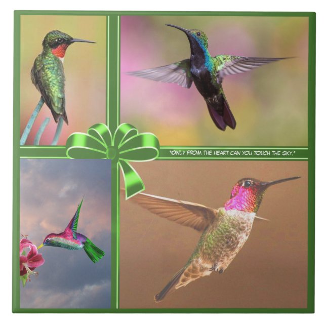 HUMMINGBIRD COLLAGE, QUOTE KAKELPLATTA (Framsidan)