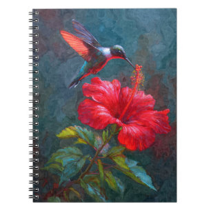 Hummingbird Crimson Hibiscus bärbar dator Anteckningsbok