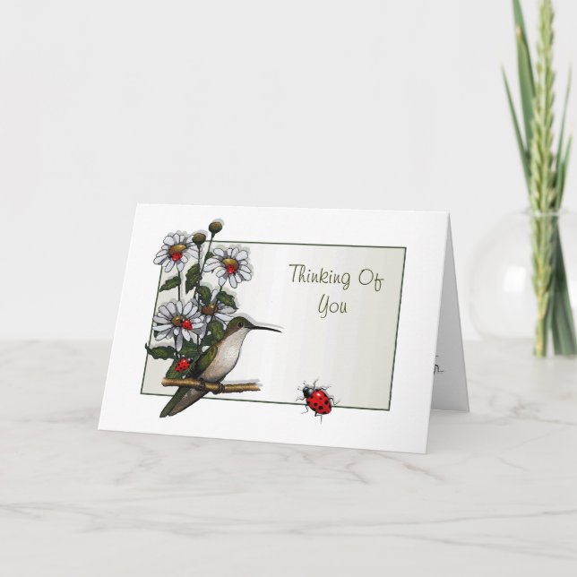 Hummingbird, Daisy, Ladybugs Kort (Framsida)