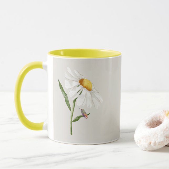 Hummingbird & Daisy Mugg (Med munk)
