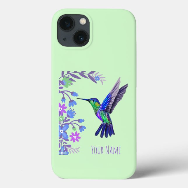 Hummingbird Design Botaniana Flowers Bird Älskare (Baksida)
