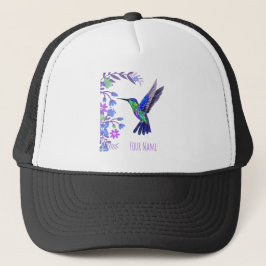 Hummingbird Design Botaniana Flowers Bird Älskare Keps