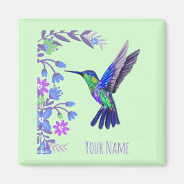 Hummingbird Design Botaniana Flowers Bird Älskare Magnet
