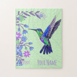 Hummingbird Design Botaniana Flowers Bird Älskare Pussel