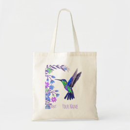 Hummingbird Design Botaniana Flowers Bird Älskare Tygkasse