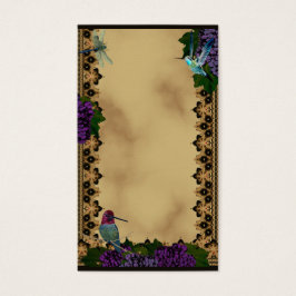Hummingbird, Dragonfly och Grapes Victorian Visitkort