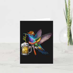 Hummingbird Drinking Beer med korvtyska Kort