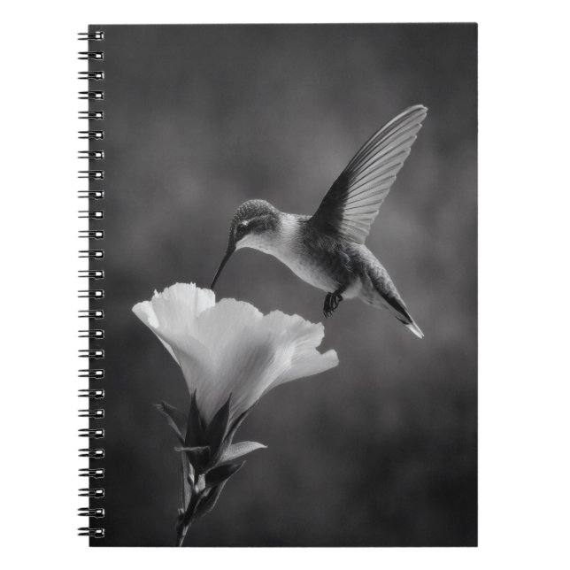 Hummingbird Drinking Flower Notebook Anteckningsbok (Framsidan)
