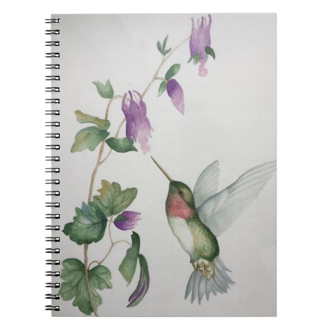 Hummingbird Elegant Wateroclor Notebook Anteckningsbok (Framsidan)