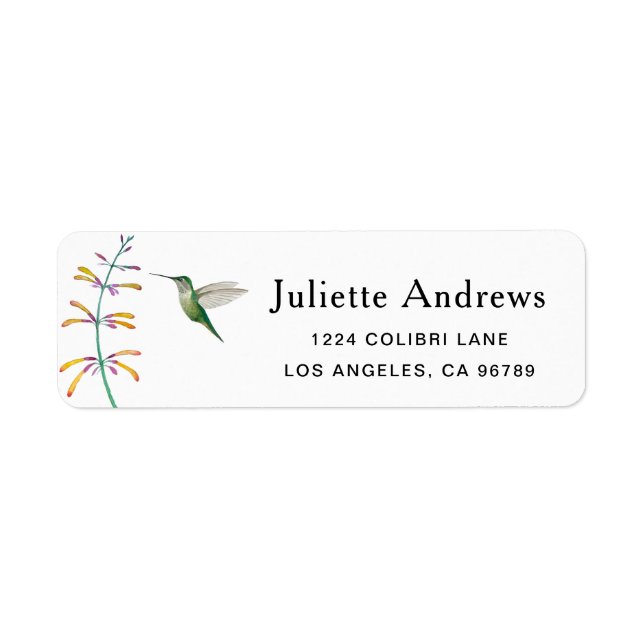 Hummingbird-etikett Returadress Etikett (Framsidan)