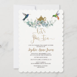 Hummingbird Eucalyptus Baby Shower Tea Party Inbjudningar