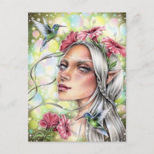 Hummingbird Fairy Vykort