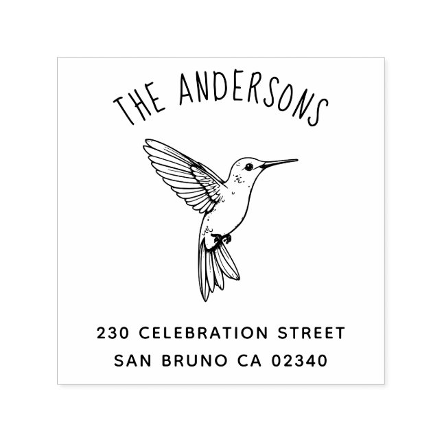 Hummingbird Family Adress känslig söthet Självfärgande Stämpel (Design)