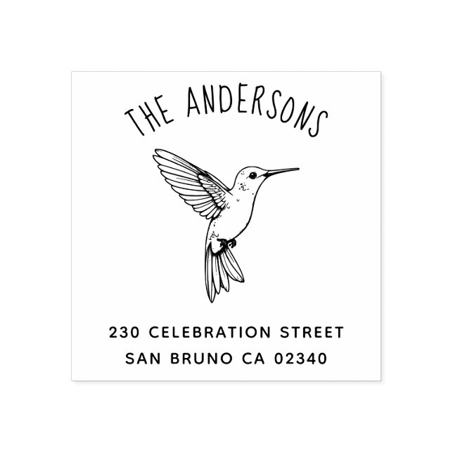 Hummingbird Family Adress känslig söthet Stämpel (Tryck)