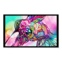 Hummingbird Fantasy Zen Art, Bright och färgstark