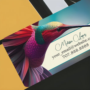 Hummingbird Flight Colorful Abstrakt Elegant Bird Visitkort