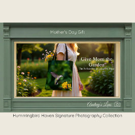 Hummingbird Floral Art Tote Bag Mother's Day Gift Tygkasse