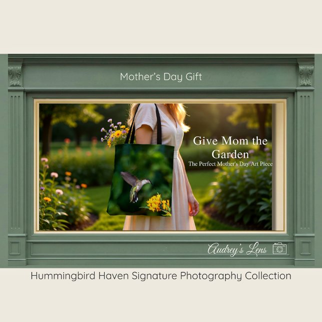 Hummingbird Floral Art Tote Bag Mother's Day Gift Tygkasse (Skapare uppladdad)