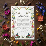 Hummingbird Floral Garden Baby Shower Tack Kort<br><div class="desc">Express gratitude with style using our botanical baby shower thank you card, a summer garden floral note that brings a touch of modern elegance to your post-party reflections. This elegant greenery and wildflower stationery is a fully editable digital template, designed to perfectly complement your aesthetic without overcrowding the beautiful floral...</div>