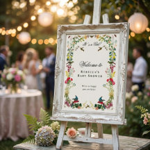 Hummingbird Floral Garden Baby Shower Welcome