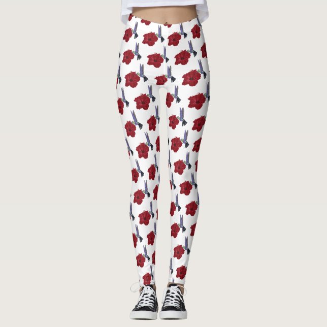 Hummingbird Flower Kärlek Leggings (Framsida)