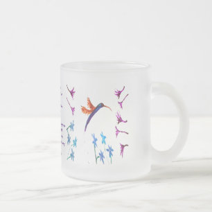 Hummingbird Flowers Anpassningsbar Frostad Glasmugg