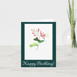 Hummingbird Flowers Birthday Card Kort