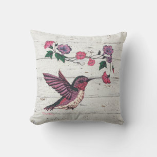Hummingbird & Flowers Kudde